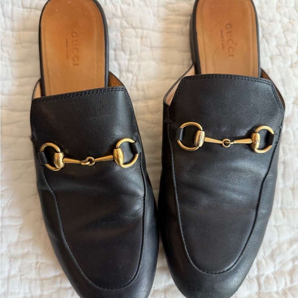 Gucci Black Leather Loafers